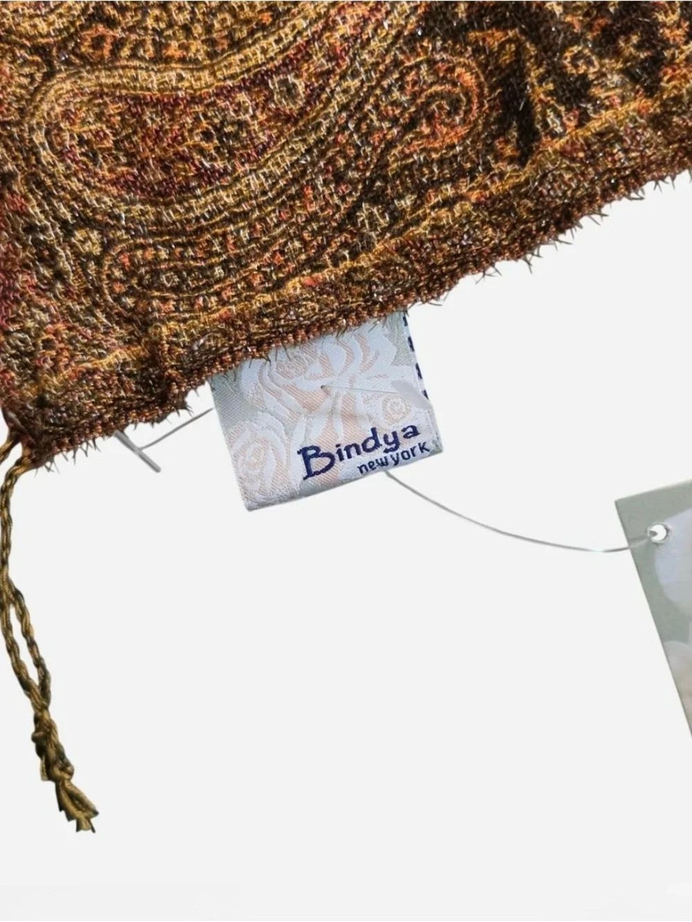 NWT Bindya New York Reversible Paisley Pashmina Shawl Scarf